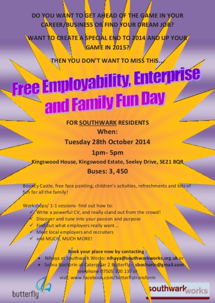 Southwark Works Employability, Enterprise and Family Fun day