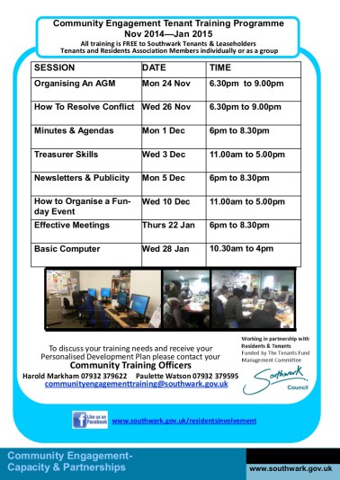 Training Programme Nov-Jan 2015