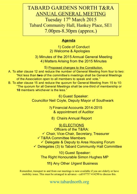 AGM final Agenda 17th March 2015