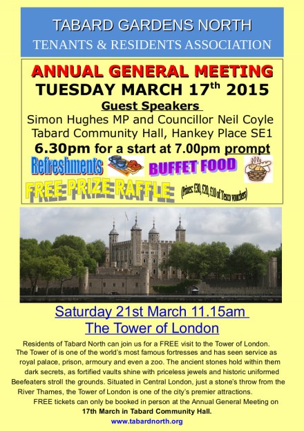 Tabard North AGM 1 March 2014