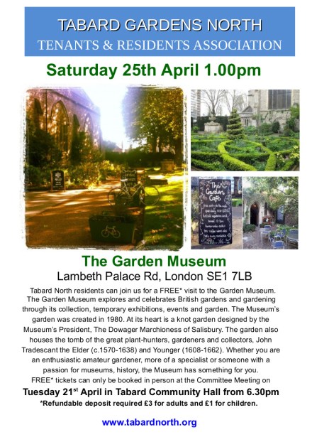 Garden Museum 25th April