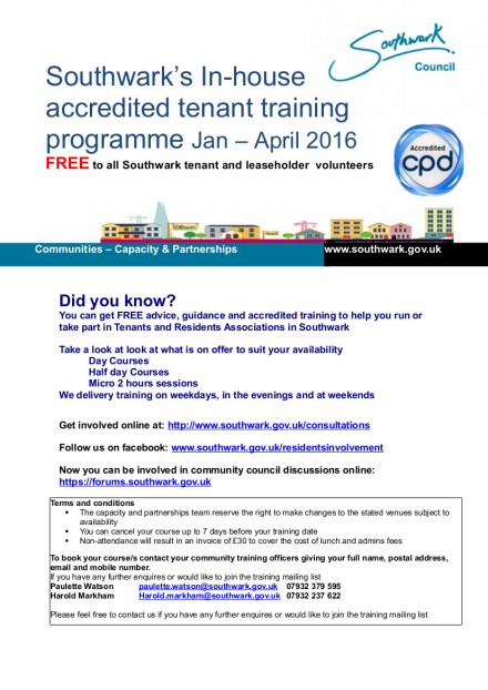 In-house Accredited Flyer Jan - April 2016