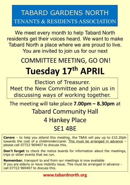 Committee Meeting colour 17th April