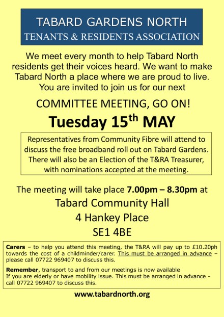 Committee Meeting colour 15th May 2018