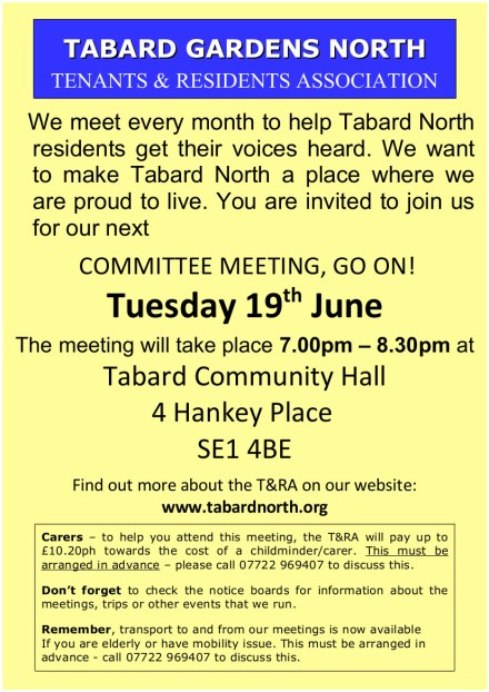 Committee Meeting colour 19th June 2018