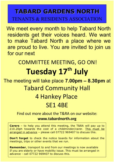 Committee Meeting colour 17th July 2018